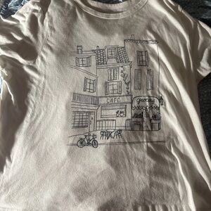 Old Navy Tan Short Sleeve Tee Architectural Design